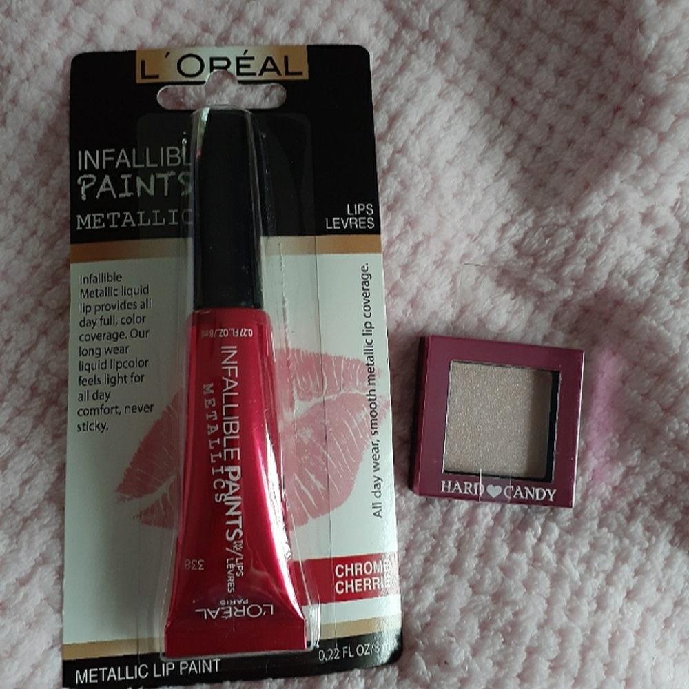 L'oreal infallible paints metallics liquid lip + Hard Candy eyeshadow single